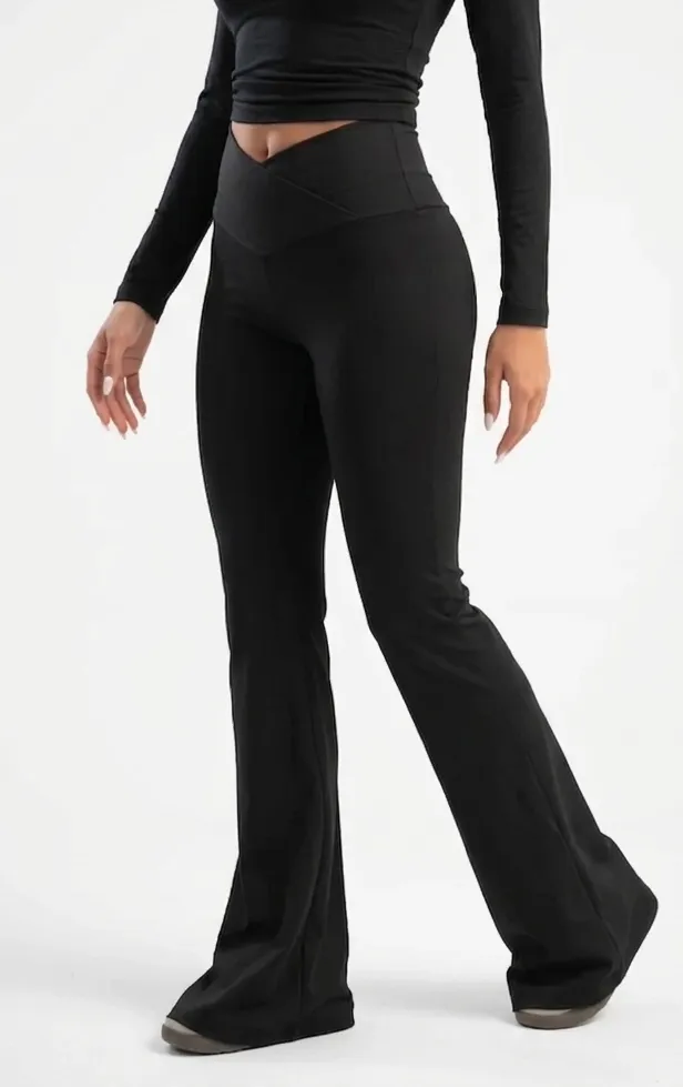 V-Waist Sculpt Yoga Pants (Black, S)